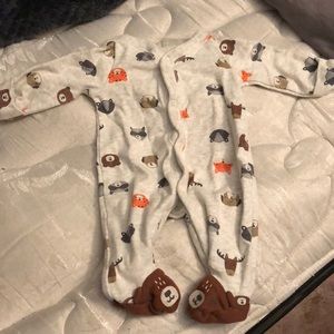 Adorable bear sleeping onesie
